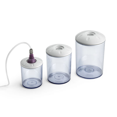 Set contenitori Family tondi (3+1,5+0,75 Litri) + Tappo Bottiglia